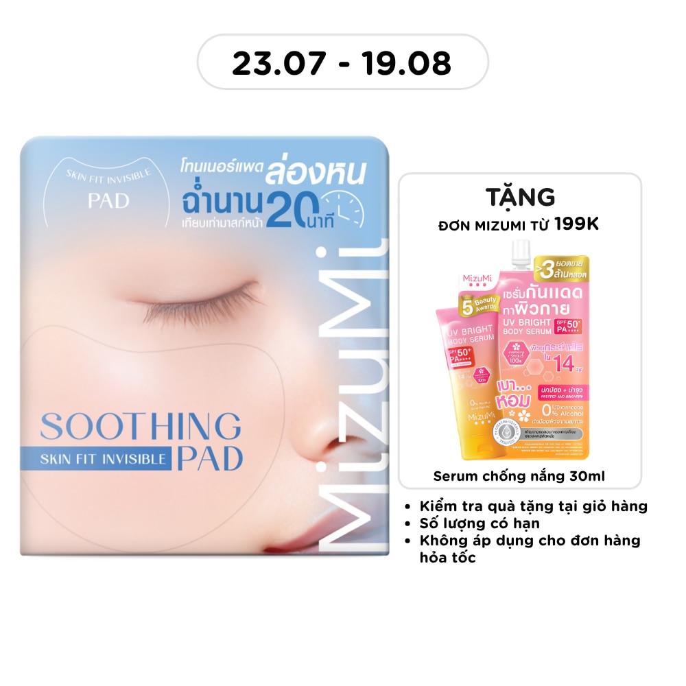 Toner Pad MizuMi Soothing Skin Fit Invisible Pad Làm Dịu & Cấp Ẩm 130ml