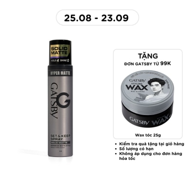 GATSBY - Keo Xịt Và Giữ Nếp Tóc Gatsby Set & Keep Spray Solid Matte 250ml image