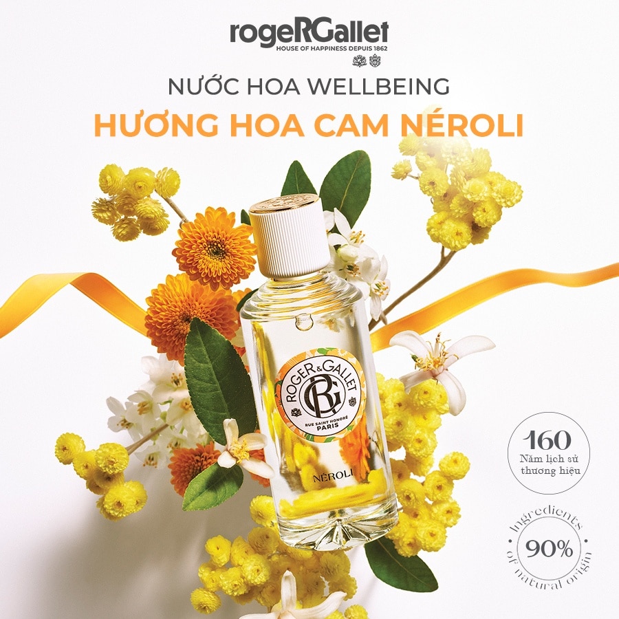 Nước Hoa Roger & Gallet Hương Hoa Cam Neroli Wellbeing Fragrant Water 100ml