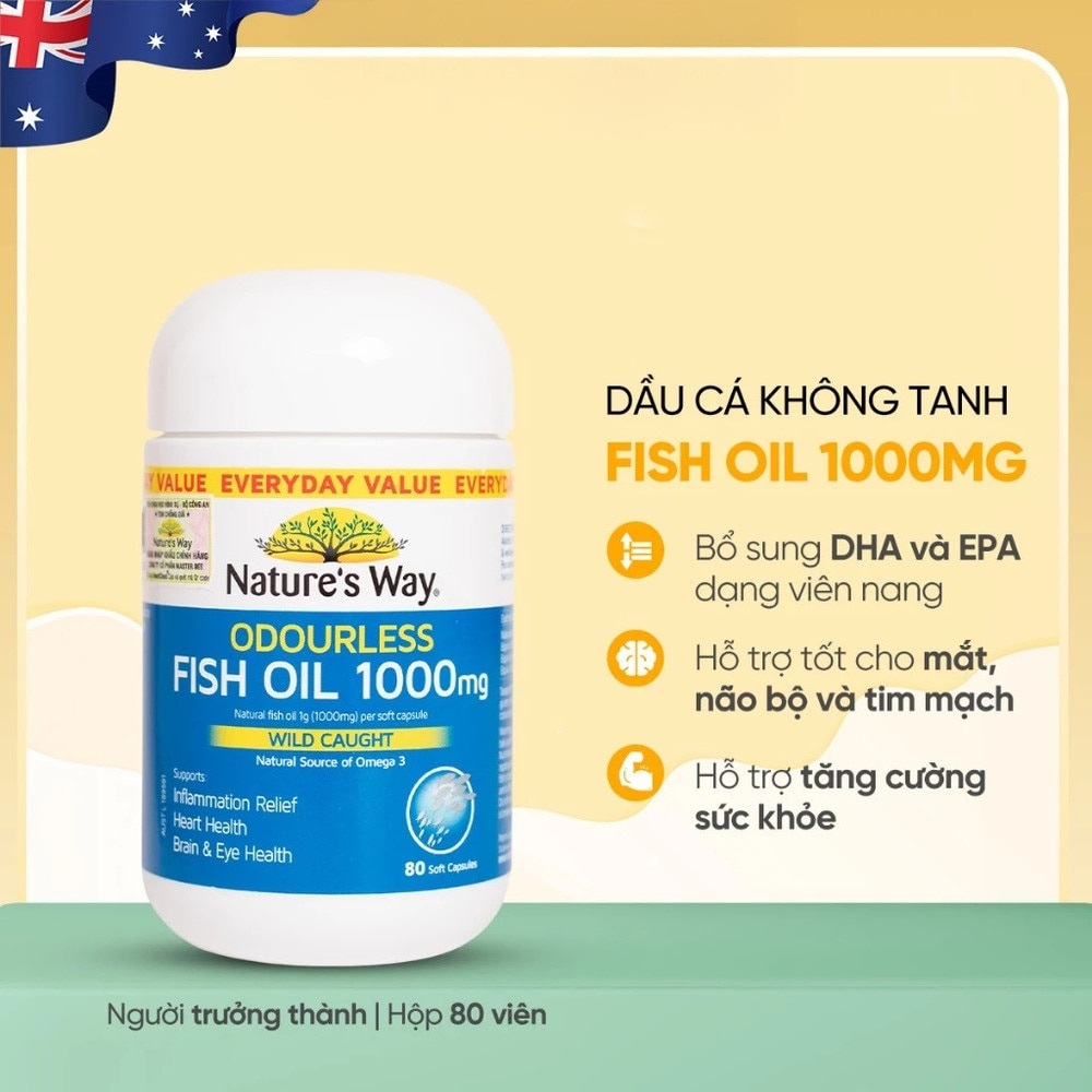 Thực Phẩm Bảo Vệ Sức Khỏe Nature's Way Fish Oil 1000Mg 80 Viên image