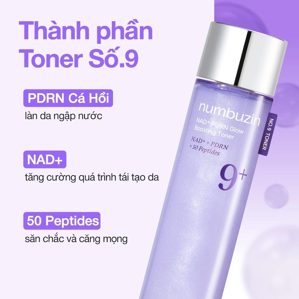 Nước Hoa Hồng Chống Lão Hoá Numbuzin No.9 NAD+ PDRN Glow Boosting Toner 150ml image