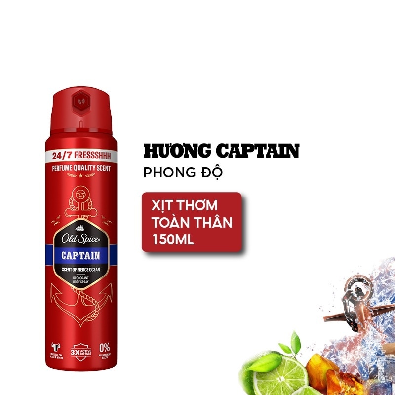 Old Spice Captain Scent Of Fierce Ocean Deodorant Body Spray 150ml