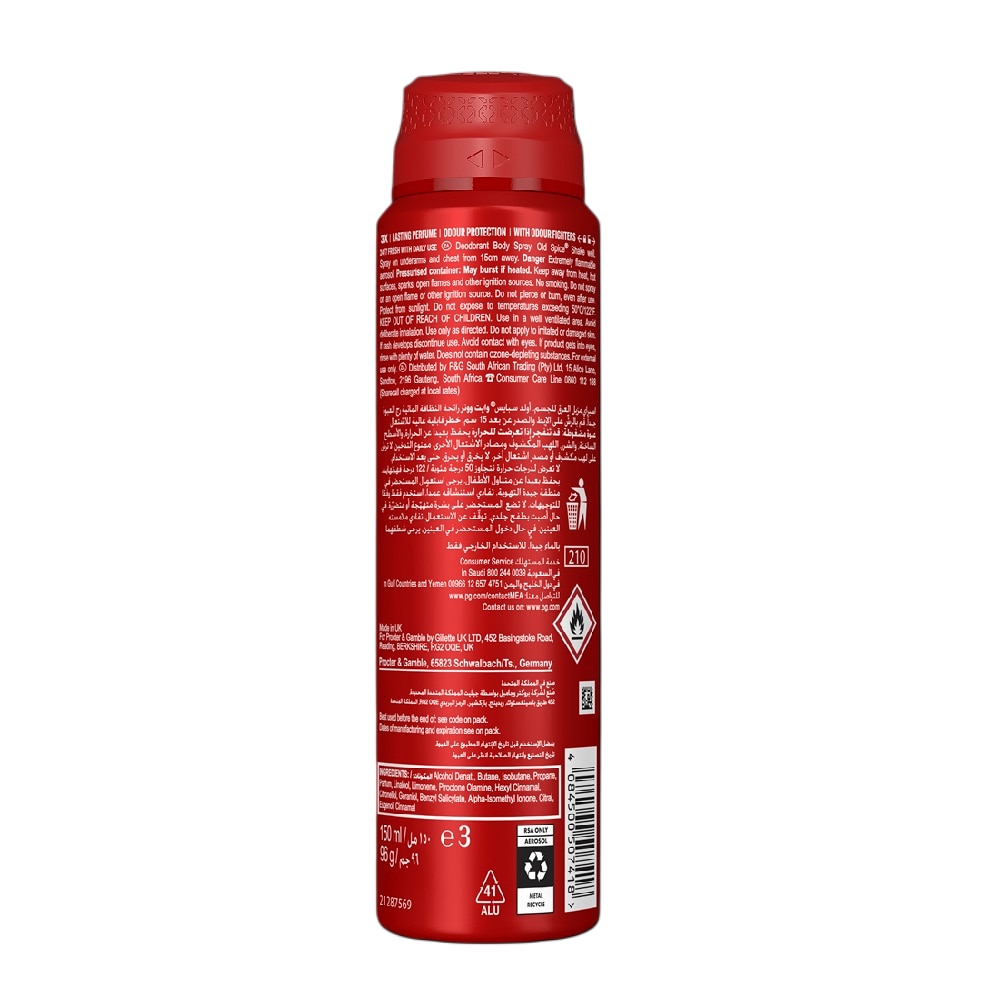 Xịt Khử Mùi Old Spice Whitewater 150ml