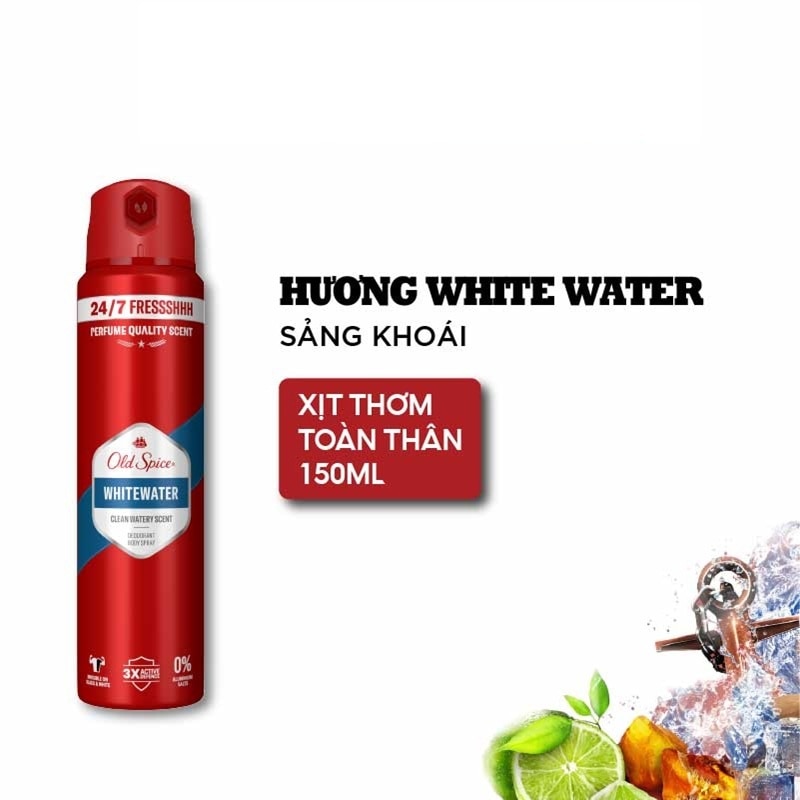 Xịt Khử Mùi Old Spice Whitewater 150ml