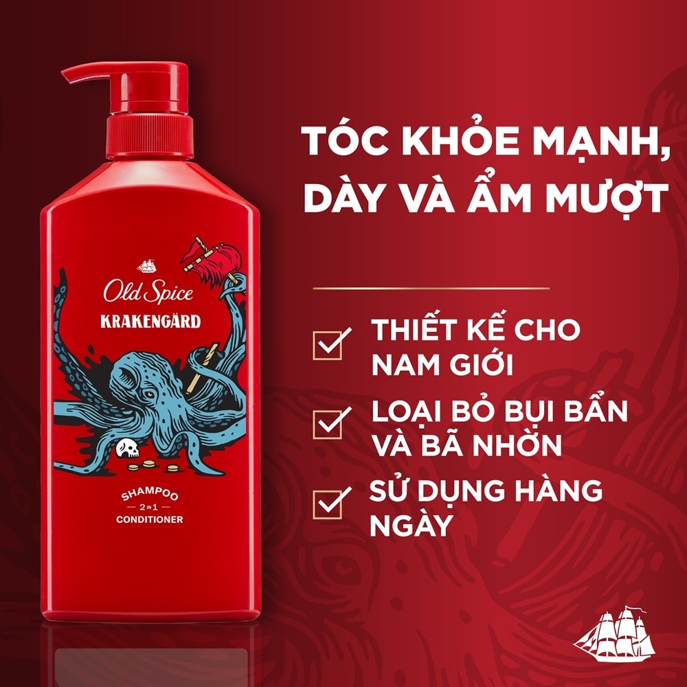 Dầu Gội & Xả Cho Nam Old Spice Krakengard 650ml