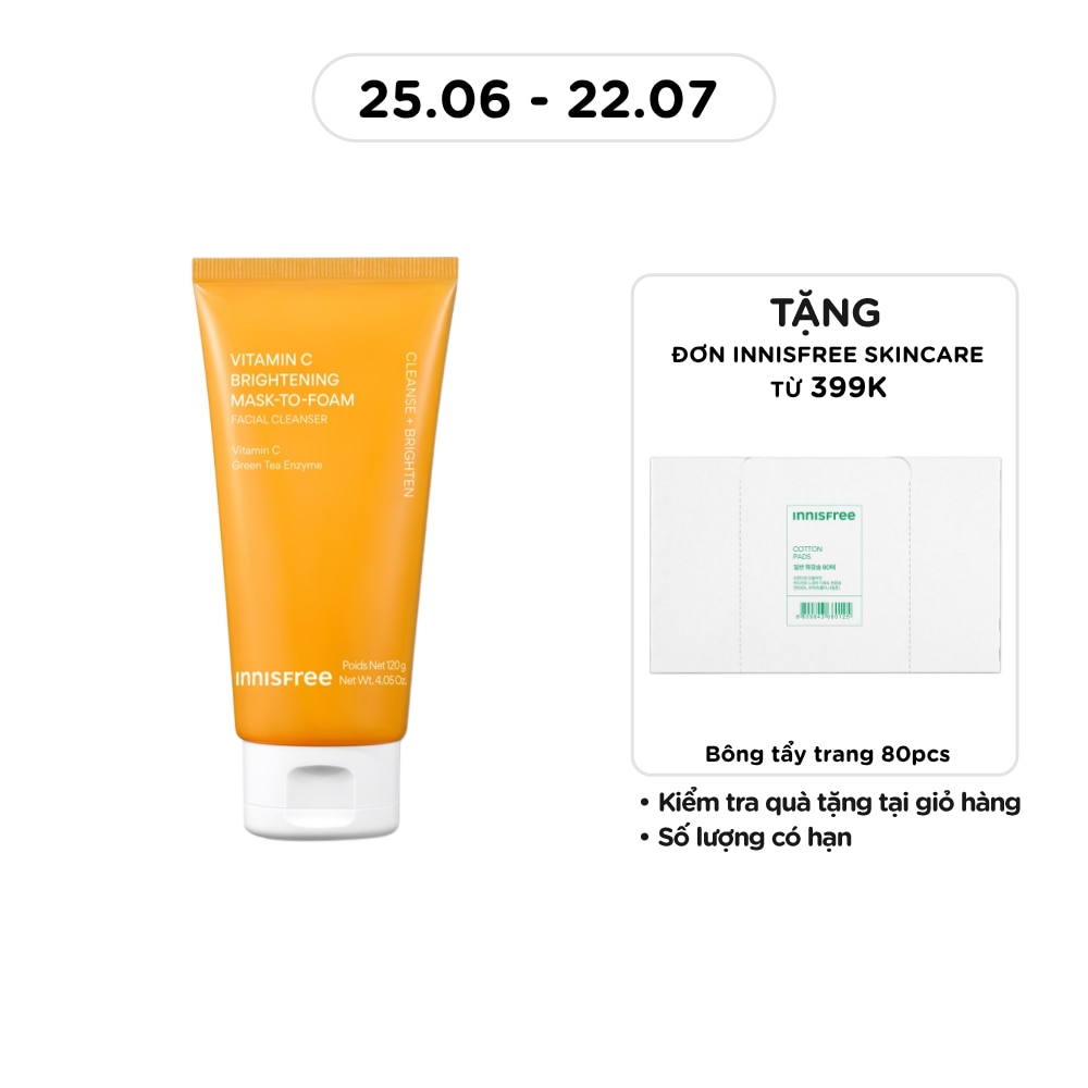 Sữa Rửa Mặt Sáng Da innisfree Vitamin C Brightening Mask-To-Foam 120g