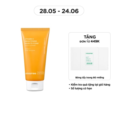 INNISFREE - Sữa Rửa Mặt Sáng Da innisfree Vitamin C Brightening Mask-To-Foam 120g