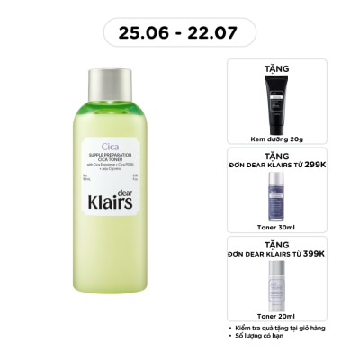 DEAR KLAIRS - Nước Hoa Hồng Dear Klairs Supple Preparation Cica Toner 180ml