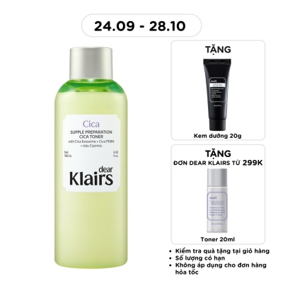 DEAR KLAIRS Nước Hoa Hồng Dear Klairs Supple Preparation Cica Toner 180ml image