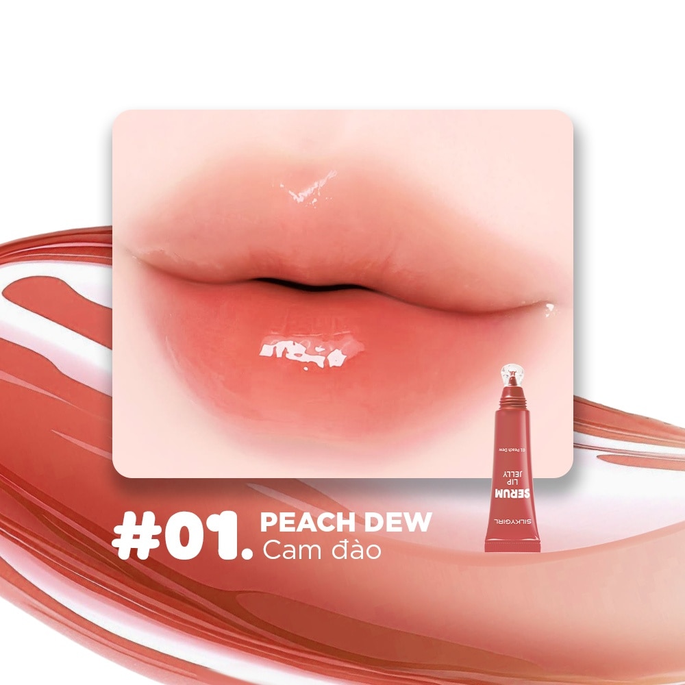 Silkygirl Serum Lip Jelly 8ml .#01 Peach Dew