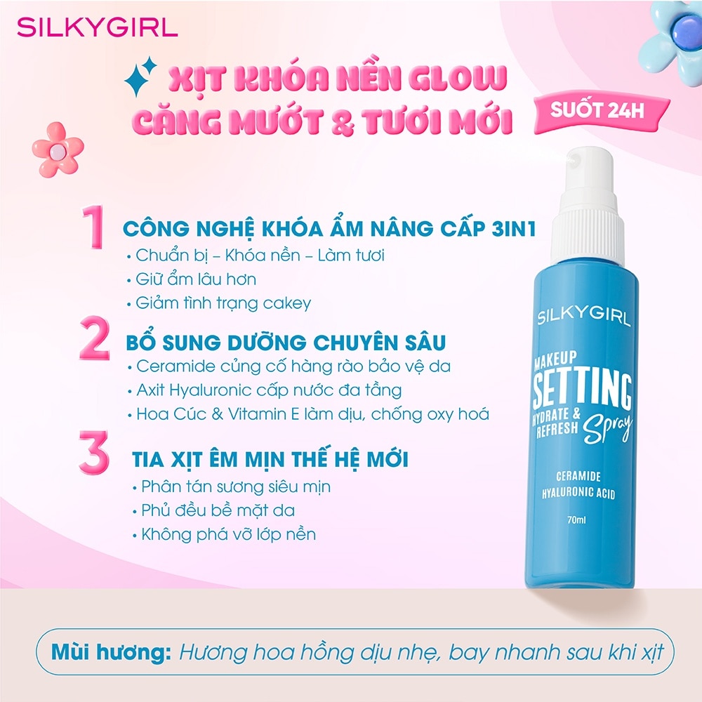 Silkygirl Makeup Setting Spray Hydrate & Refresh 70ml