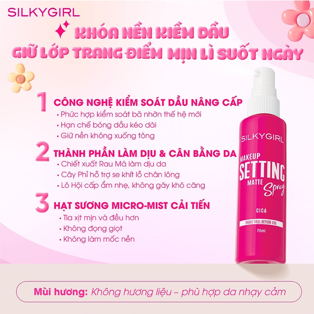 Silkygirl Makeup Setting Spray Matte 70ml