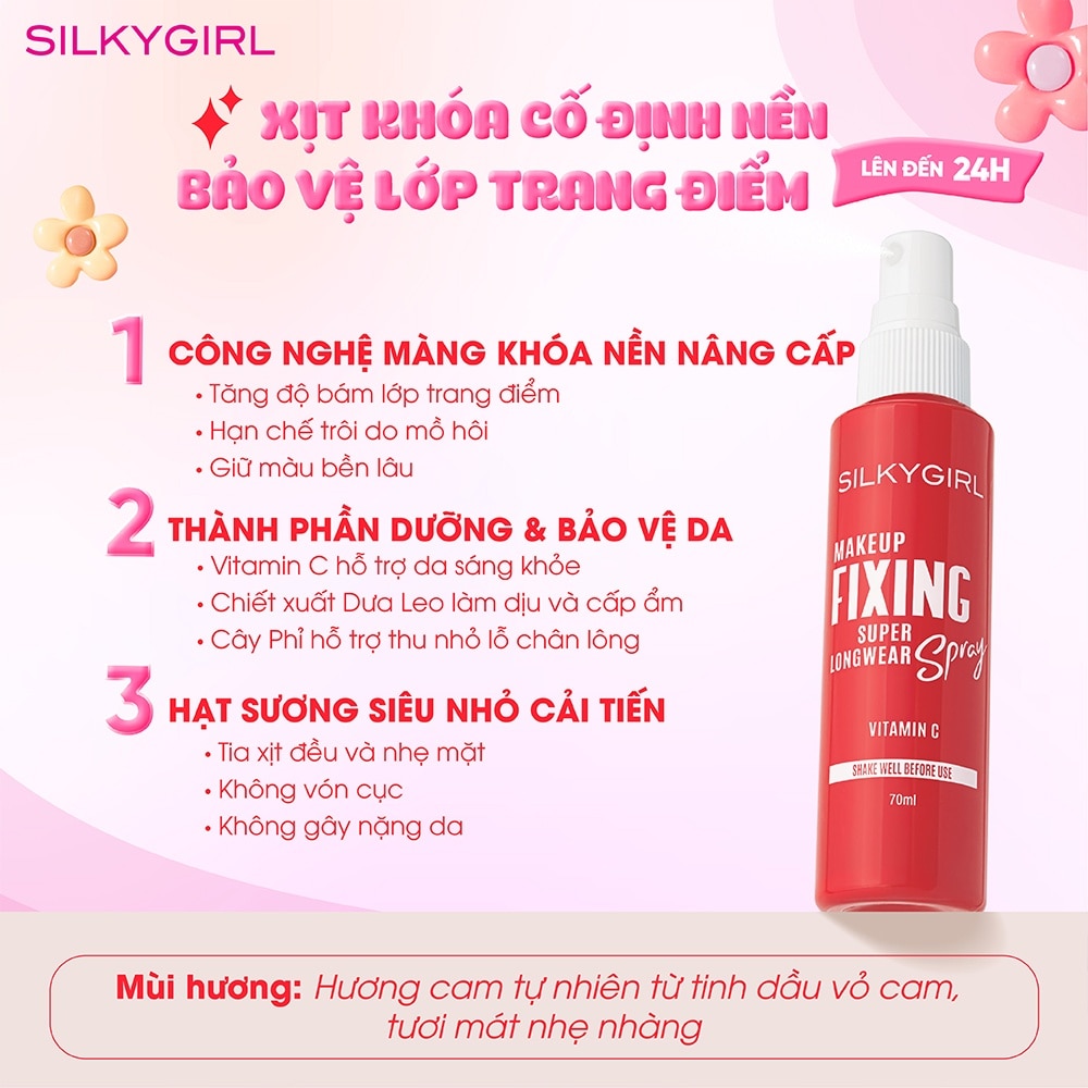 Silkygirl Makeup Fixing Spray Super Longwear 70ml
