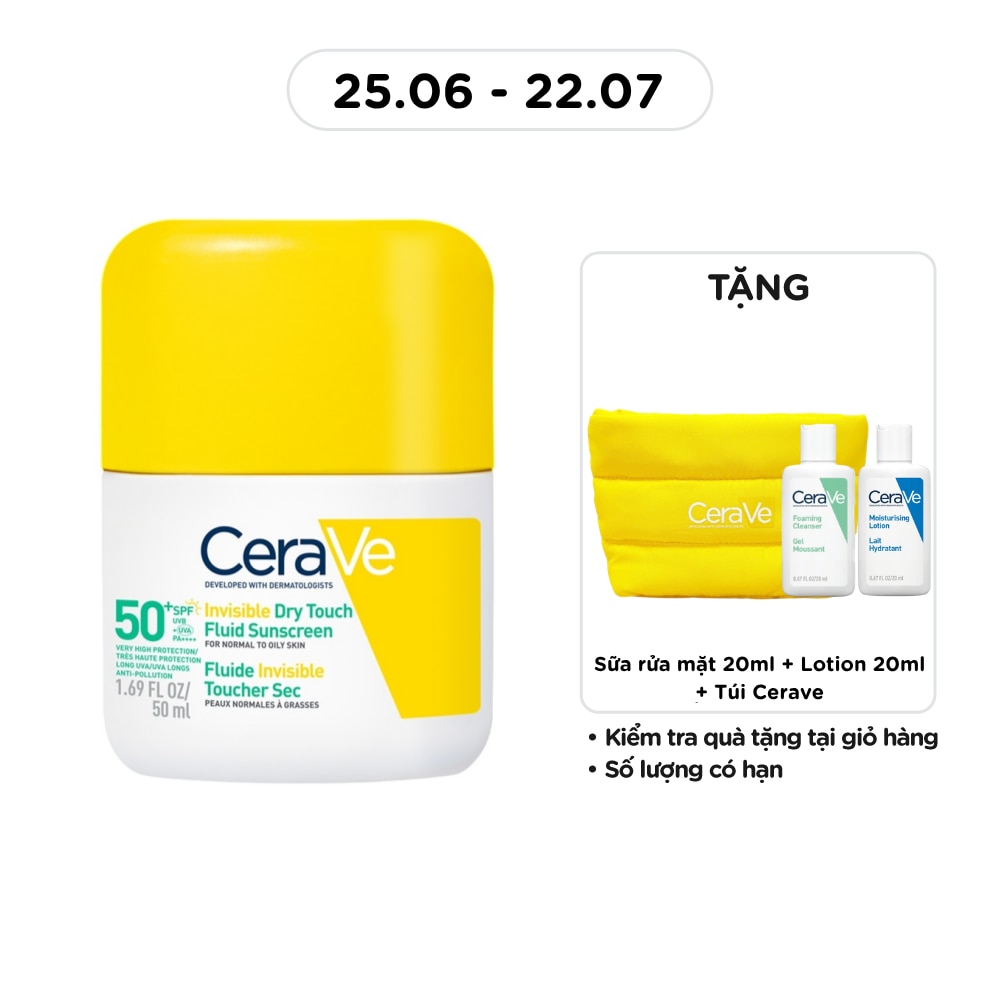 Cerave Invisible Dry Touch Fluid Sunscreen SPF50 PA++++ 50ml