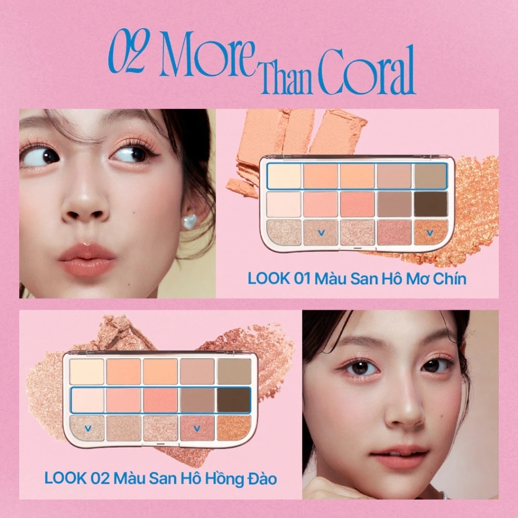 Fwee More Mood Eyeshadow Palette 10.9g .#02 More Than Coral