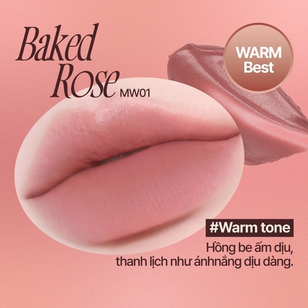 Son Kem Fwee Rose Obsession Stay-Fit Lip Tint 4ml .#MW01 Baked Rose image