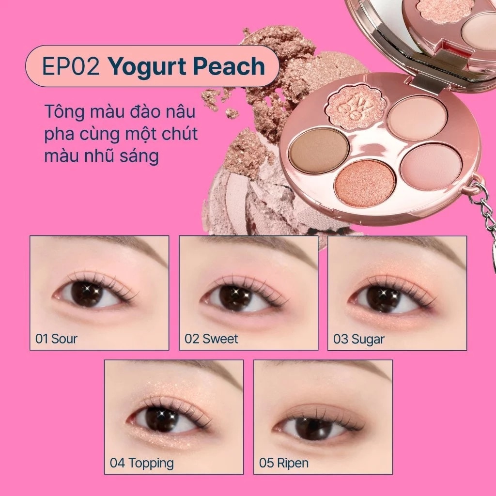 Phấn Mắt Fwee Pocket Eye Palette 6.7g .#EP02 Yogurt Peach