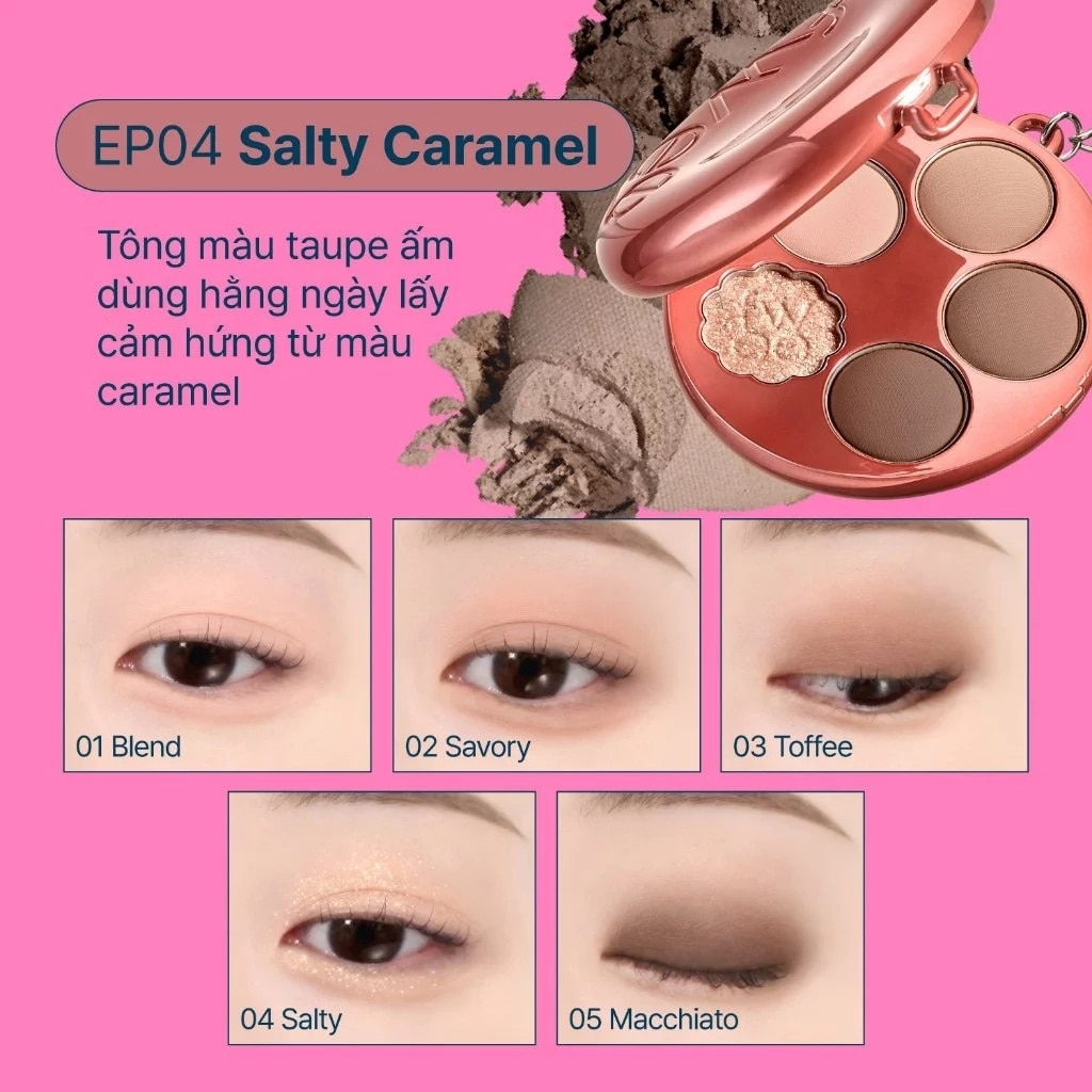 Phấn Mắt Fwee Pocket Eye Palette 6.6g .#EP04 Salty Caramel
