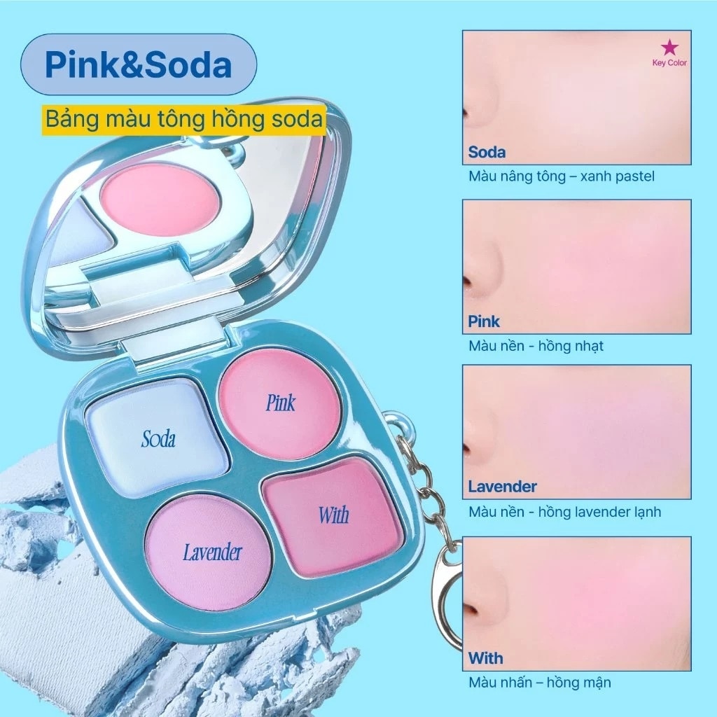 Phấn Má Hồng Fwee Pocket Cheek Palette 9.6g .#CP01 Pink & Soda