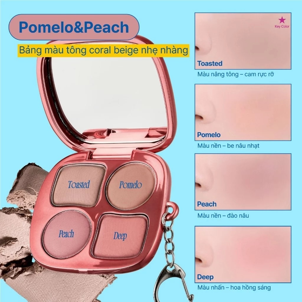 Phấn Má Hồng Fwee Pocket Cheek Palette 9.6g .#CP03 Pomelo & Peach