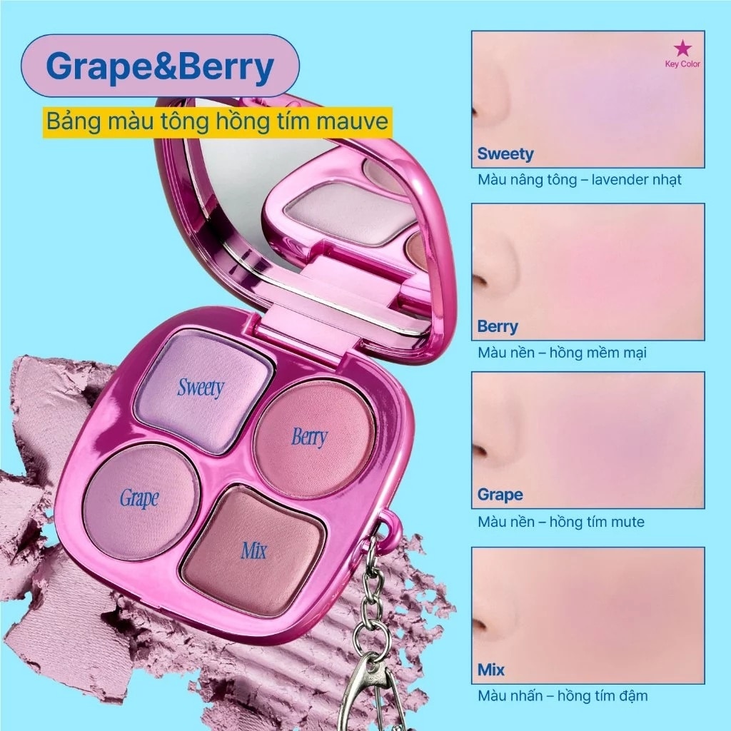 Fwee Pocket Cheek Palette 9.6g .#CP04 Grape & Berry