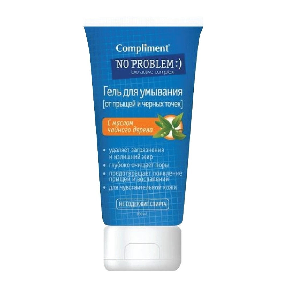 Gel Rửa Mặt Compliment Hỗ Trợ Giảm Mụn No Problem Tea Tree Facial Cleansing Gel 200ml image