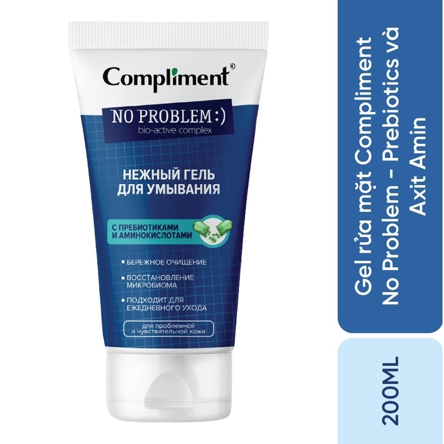 Gel Rửa Mặt Compliment Làm Dịu Da No Problem Gentle Face Wash With Prebiotics And Amino Acids 200ml image