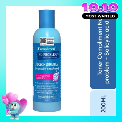COMPLIMENT Nước Cân Bằng Compliment Kiềm Dầu Giảm Mụn No Problem Salicylic Acid Toner 200ml image