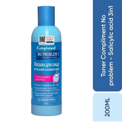 COMPLIMENT - Nước Cân Bằng Compliment Kiềm Dầu Giảm Mụn No Problem Salicylic Acid Toner 200ml