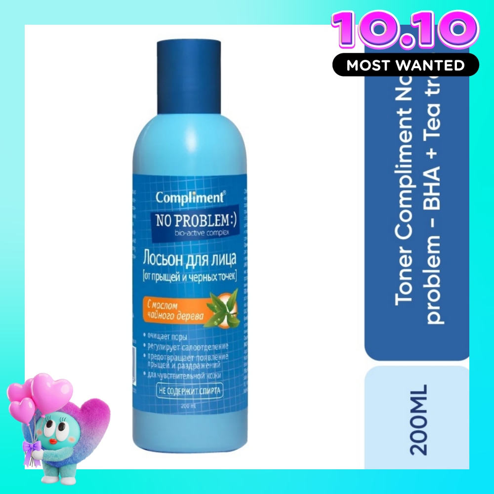 Nước Cân Bằng Compliment Giảm Mụn Mờ Thâm No Problem Tea Tree Oil Toner 200ml image