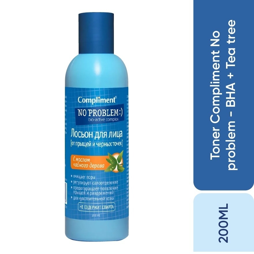 Nước Cân Bằng Compliment Giảm Mụn Mờ Thâm No Problem Tea Tree Oil Toner 200ml image