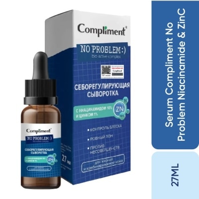 COMPLIMENT - Tinh Chất Compliment Kiềm Dầu và Giảm Mụn No Problem Niacinamide & Zinc Serum 27ml
