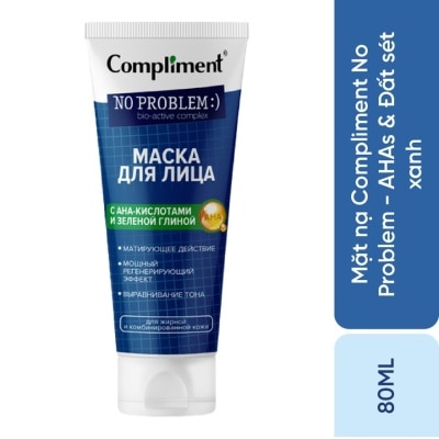 COMPLIMENT - Mặt Nạ Đất Sét Compliment Giảm Mụn và Làm Đều Màu Da No Problem with AHA and Green Clay 80ml image