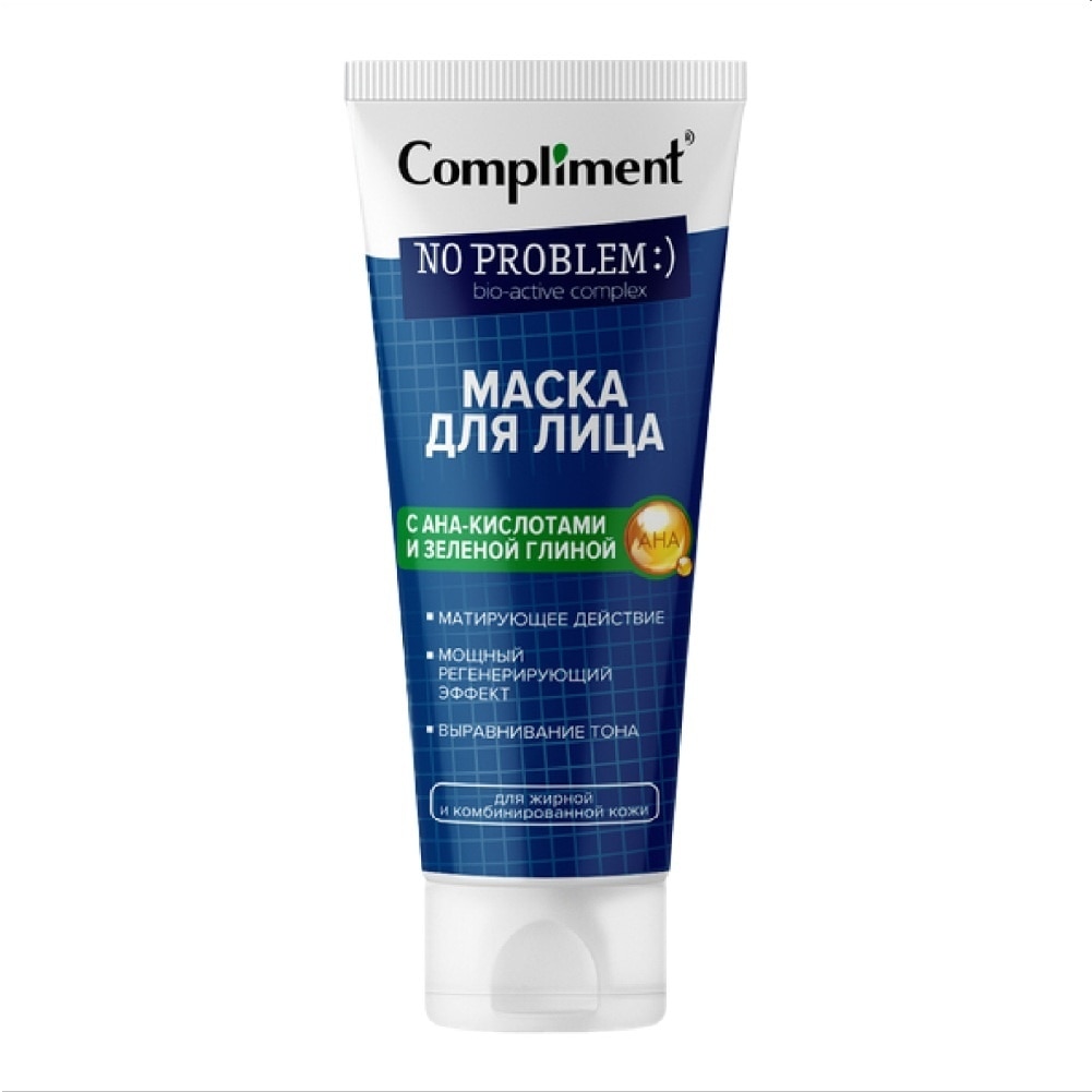 Mặt Nạ Đất Sét Compliment Giảm Mụn và Làm Đều Màu Da No Problem with AHA and Green Clay 80ml image
