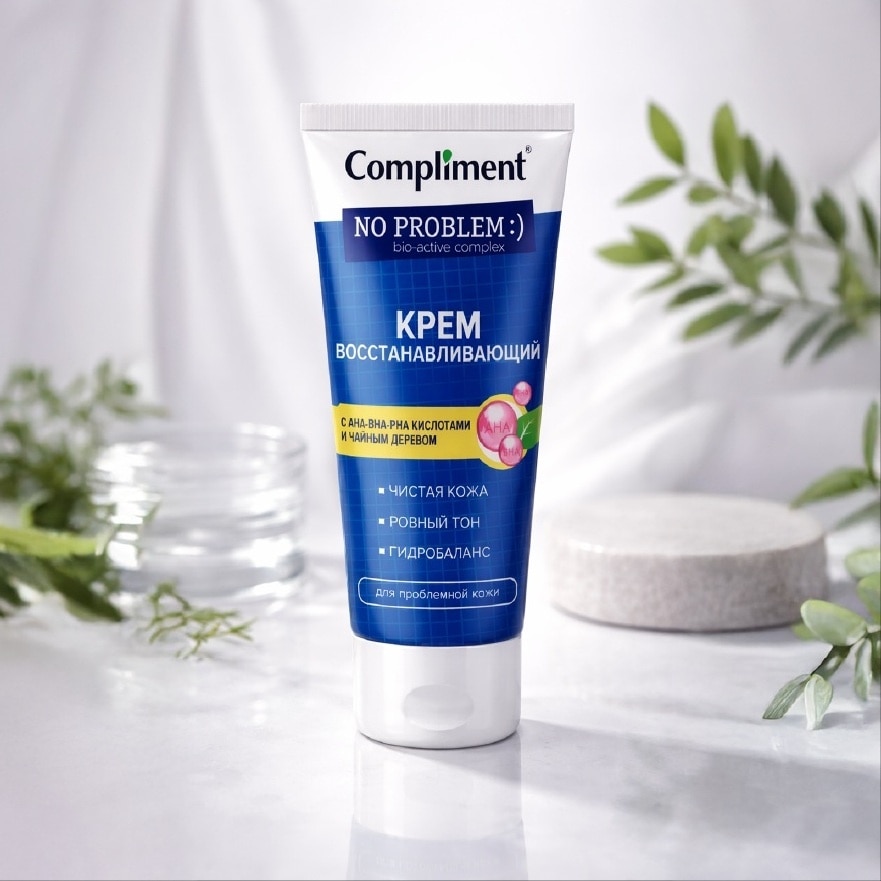 Kem Dưỡng Compliment Phục Hồi và Tái Tạo Da Dầu Mụn No Problem AHA-BHA-PHA- Tea Tree Cream 50ml image