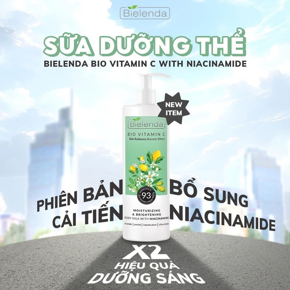 Sữa Dưỡng Thể Bielenda Bio Vitamin C Moisturizing Brightening Body Milk with Niacinamide 400ml image