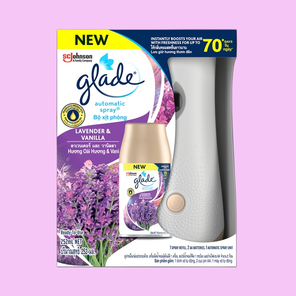 Bộ Xịt Phòng Tự Động Glade Hương Lavender & Vani 252ml