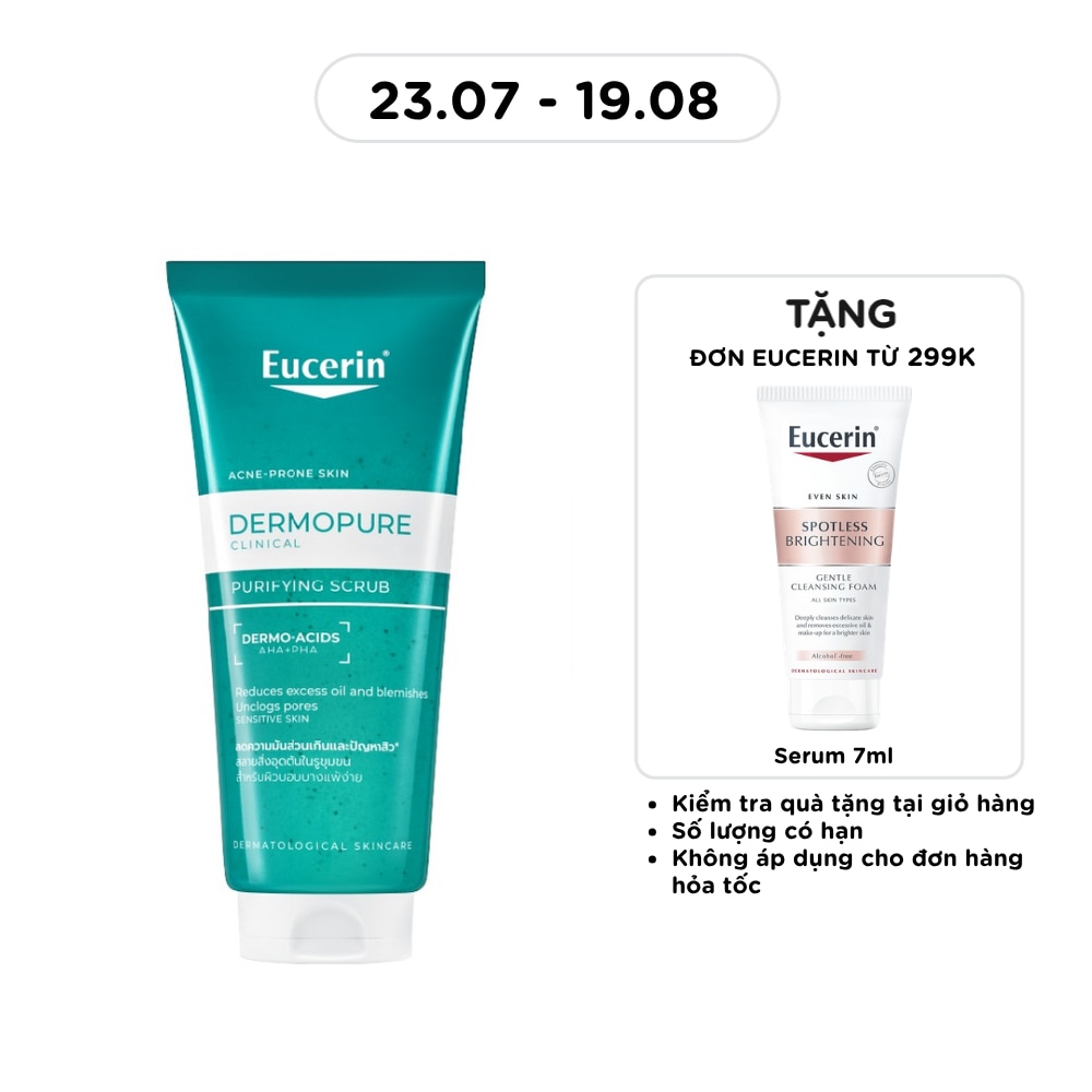 Tẩy Tế Bào Chết Eucerin Cho Da Mụn DermoPure Clinical Purifying Scrub 100ml