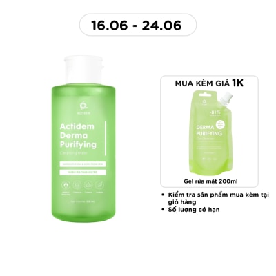 ACTIDEM Nước Tẩy Trang Actidem Dành Cho Da Dầu và Mụn Derma Purifying Cleansing Water 500ml