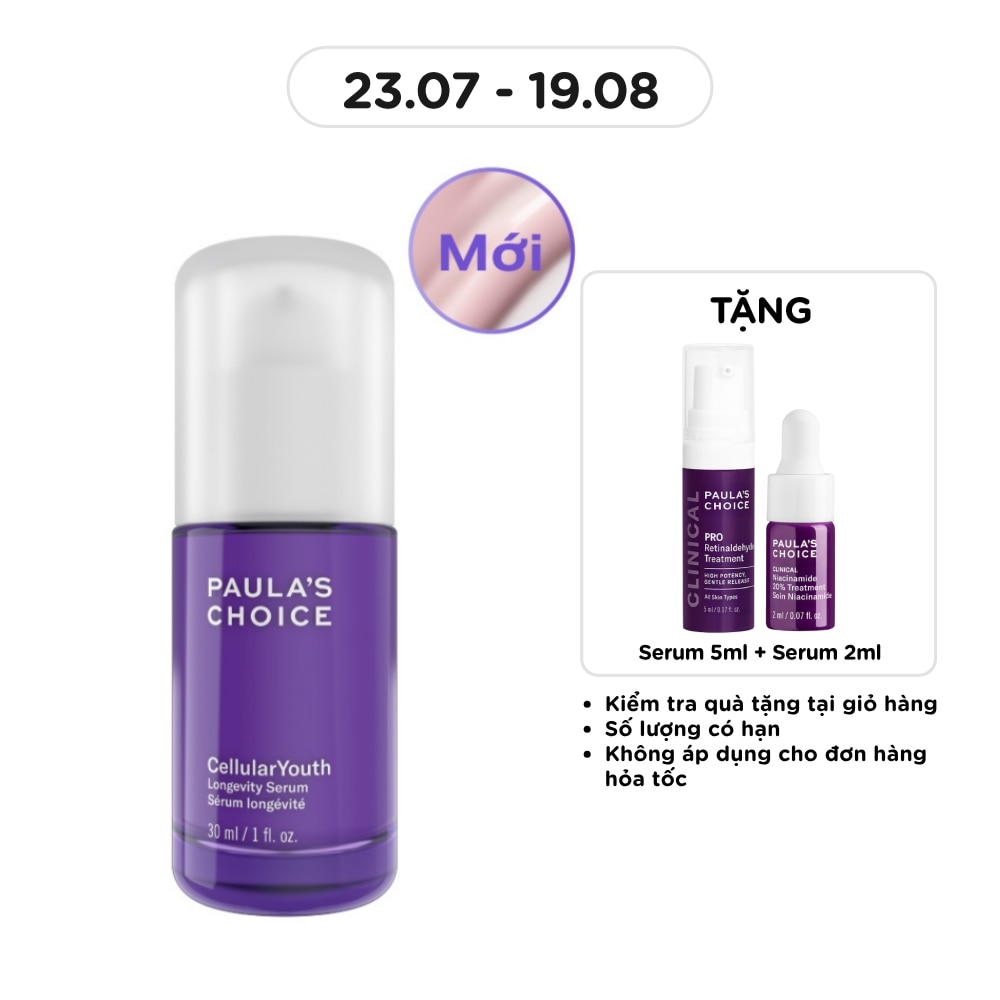 Tinh Chất Paula’s Choice Hỗ Trợ Giảm Nếp Nhăn, Săn Chắc Da CellularYouth Longevity Serum 30ml
