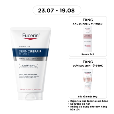 EUCERIN - Sữa Rửa Mặt Cho Da Nhạy Cảm Eucerin Dermorepair Solution Amino Cleansing Foam 150ml image