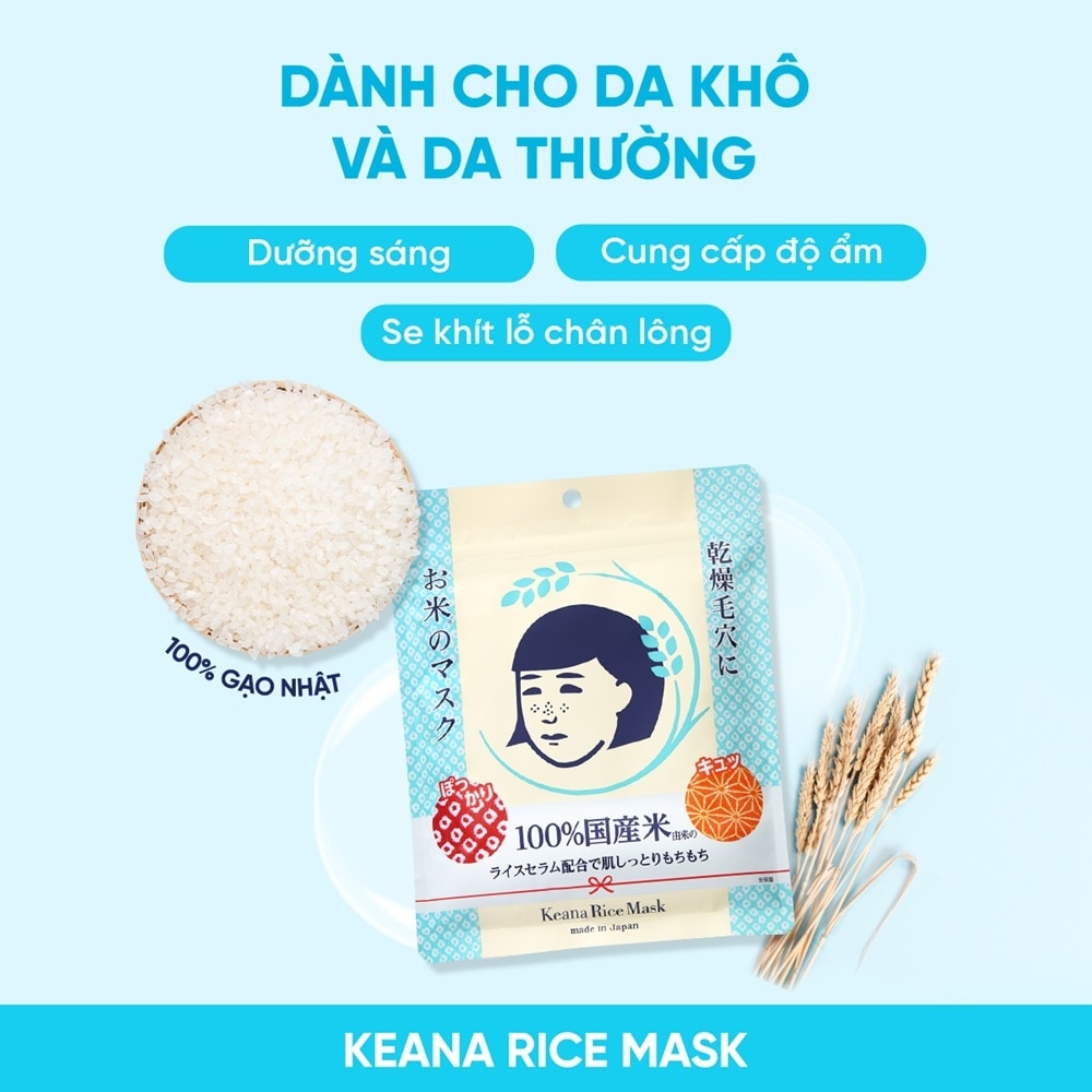 Combo 2 Mặt Nạ Keana Rice Mask Cám Gạo 10 Miếng