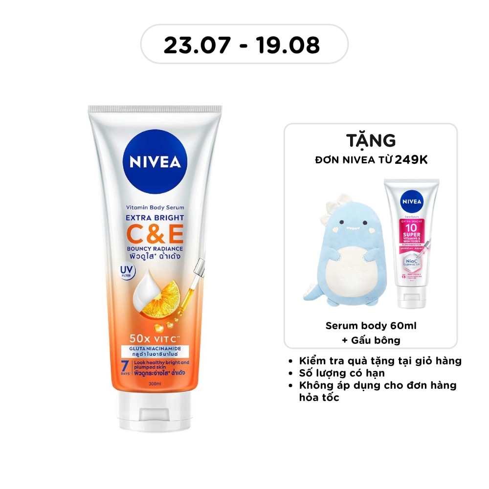 Tinh Chất Dưỡng Thể Nivea Vitamin Body Serum Extra Bright C & E 300ml