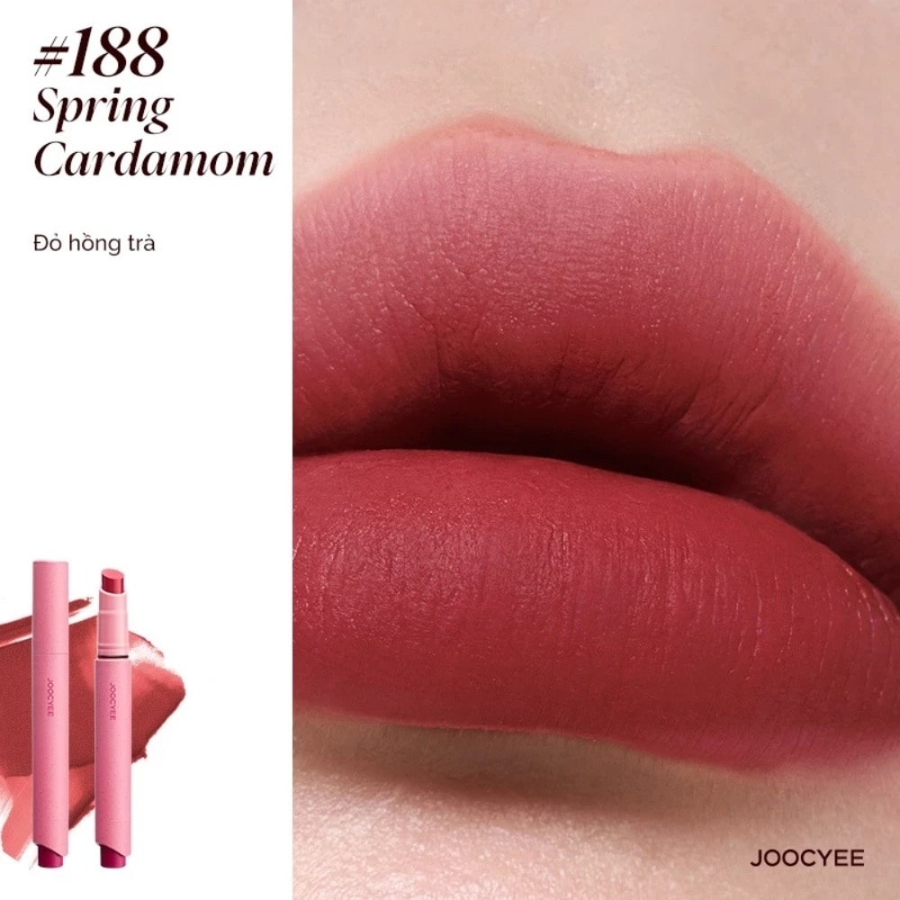 Son ThỏI Joocyee Velvet Rouge 3g .#188 Spring Cardamom