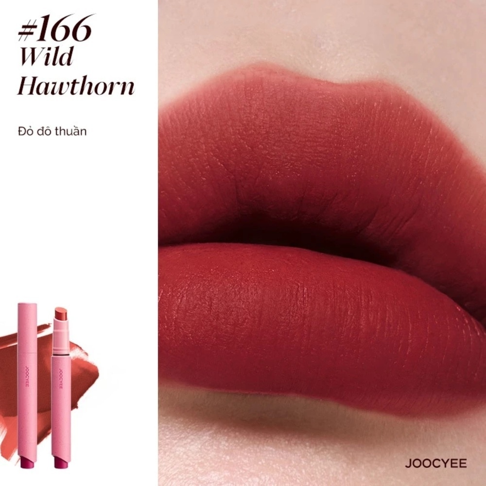 Son ThỏI Joocyee Velvetrouge 3g .#166 Wild Hawthorn