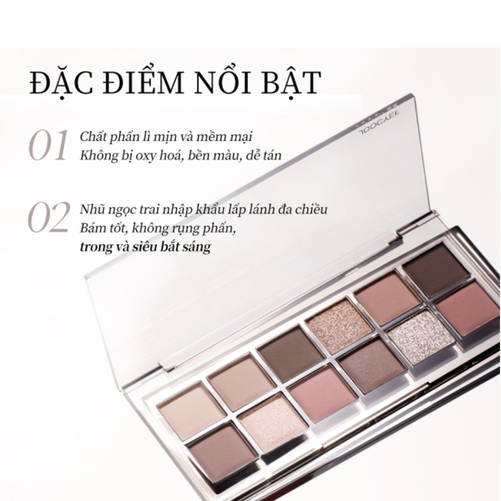 Joocyee 12 Shades Eyeshadow Palette 14g .#01 Wooden Pink image