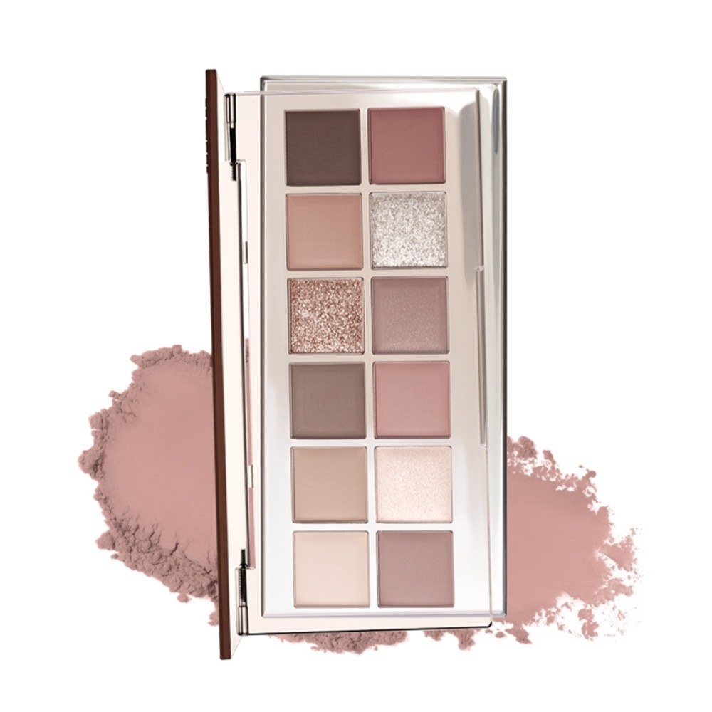Joocyee 12 Shades Eyeshadow Palette 14g .#01 Wooden Pink image