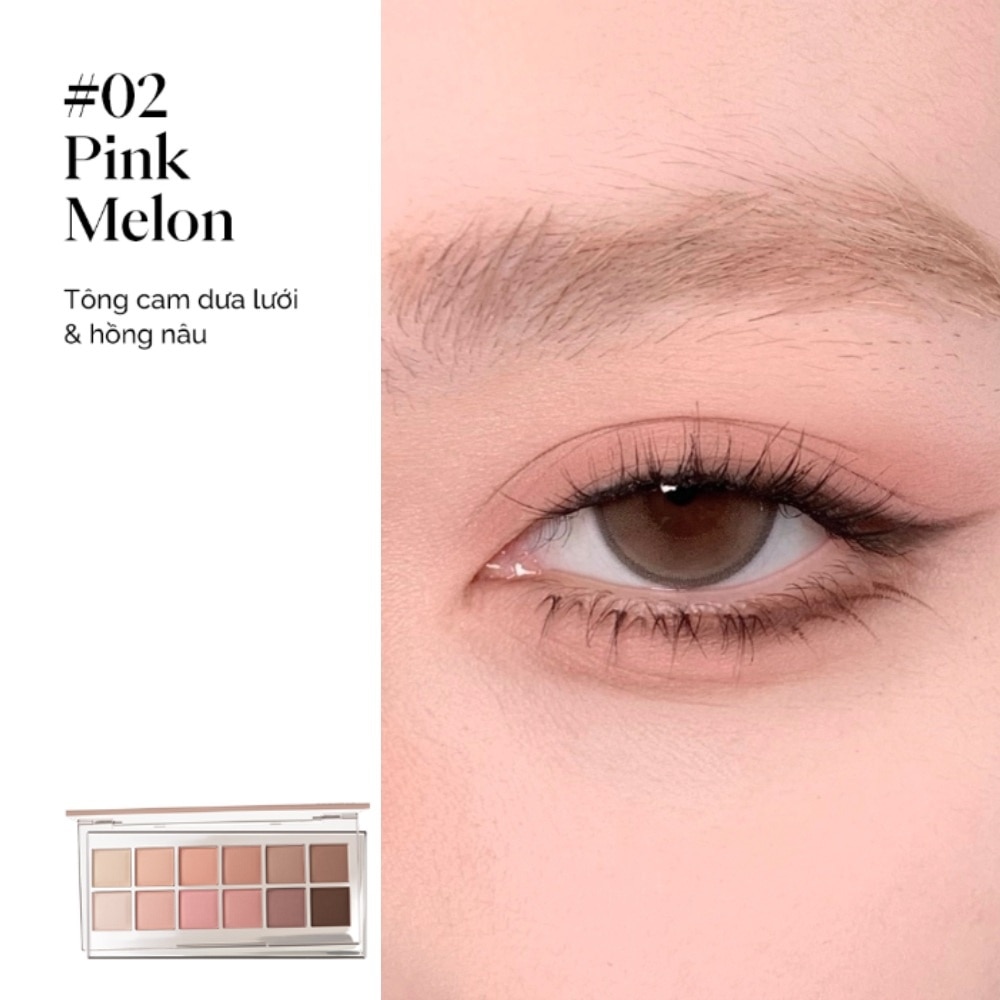 Bảng Phấn Mắt 12 Ô Joocyee 12 Shades Eyeshadow Palette 14g .#02 Pink Melon image