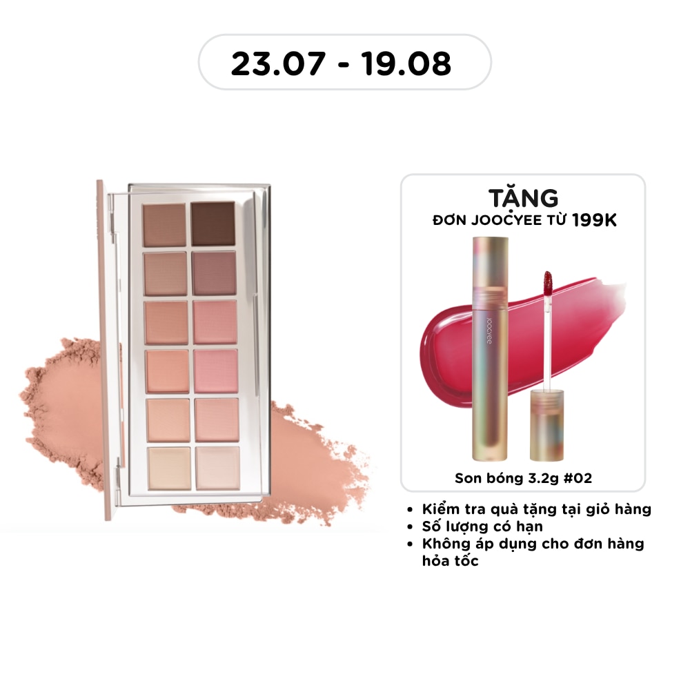 Bảng Phấn Mắt 12 Ô Joocyee 12 Shades Eyeshadow Palette 14g .#02 Pink Melon