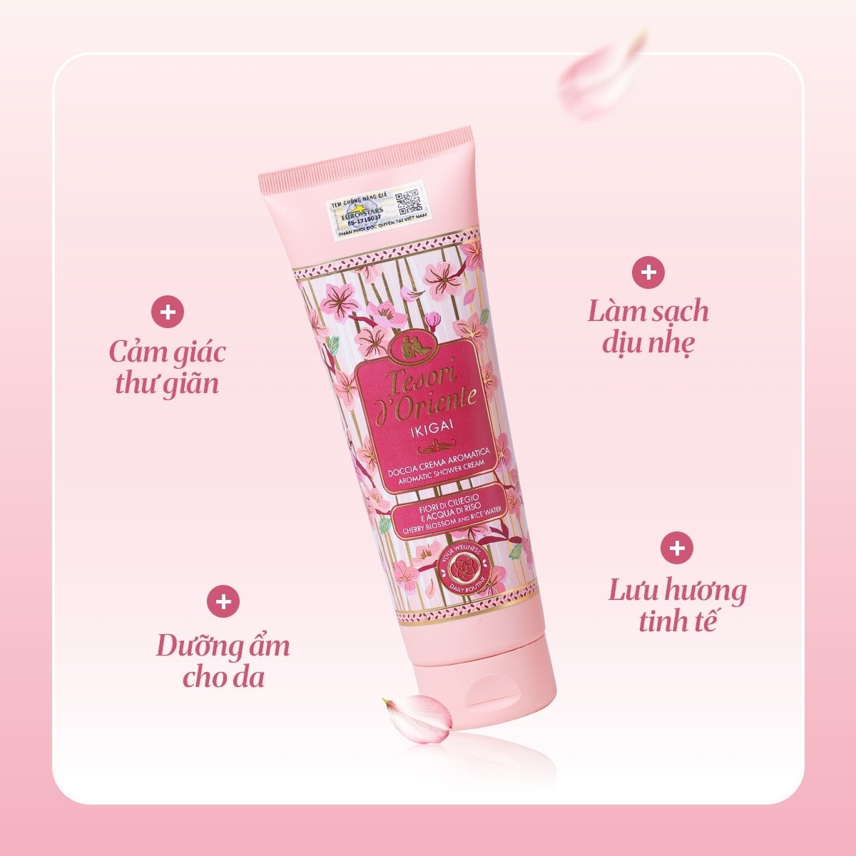 Sữa Tắm Nước Hoa Tesori d'Oriente Ikigai Shower Cream Cherry Blossom And Rice Water 250ml image